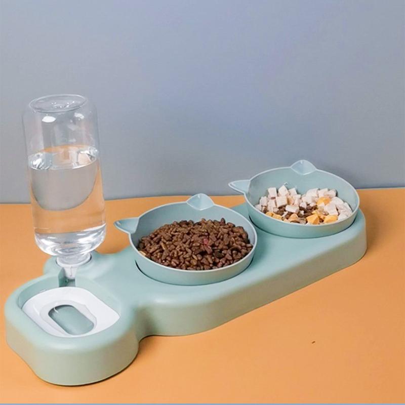 

Cat Bowls & Feeders Dog Double Bowl Puppy Kitten Water Dish Practical Pet Food Drinking Feeder Container Household Pets Supplies