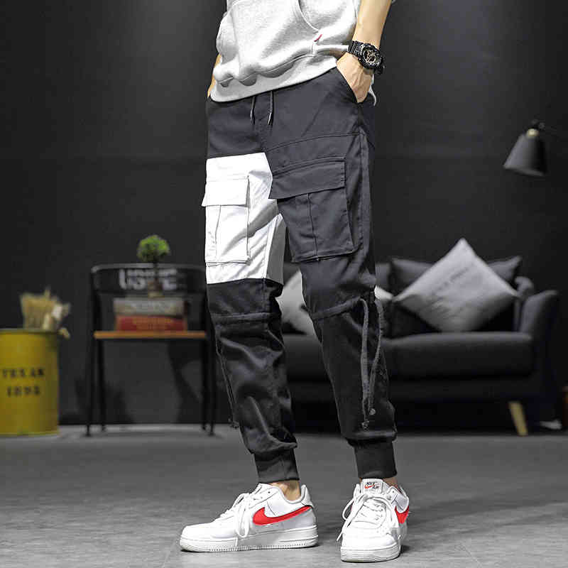 

Men's Pants Camouflage Jogger Men Cotton Sweatpant Male Hip Hop Casual Workout Fitness Patchwork Ribbons Man Trousers RNW0, Color camouflage