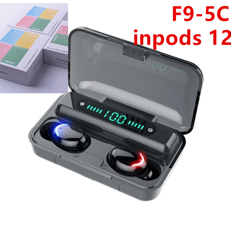 

inpods 12 TWS Bluetooth 5.0 Wireless Headphones Earphones 9D Stereo Sport Waterproof Wireless Earphone Touch Control Headset earbuds F9-5C