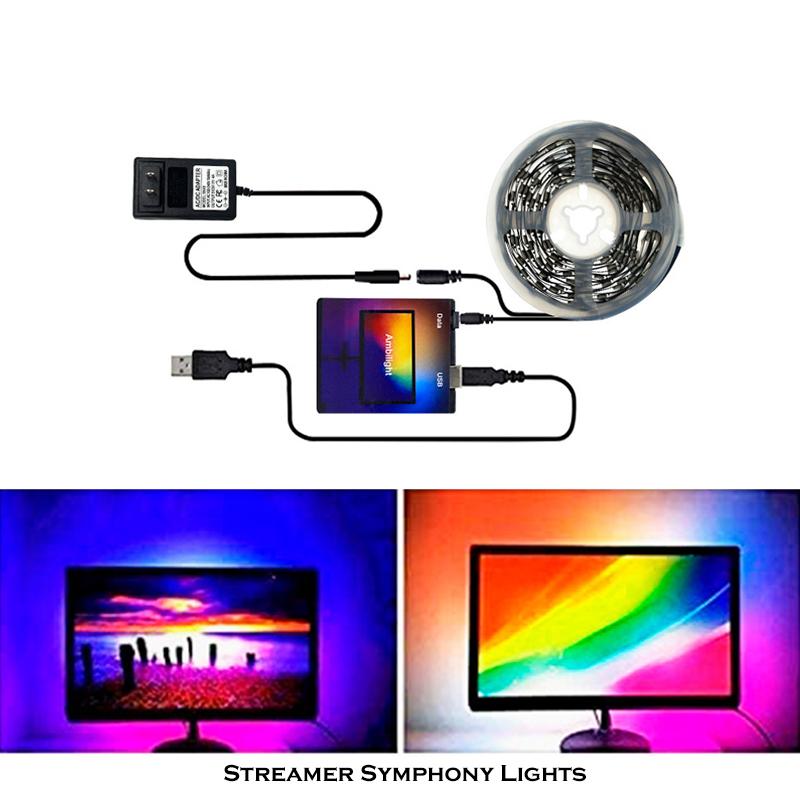 

Fans & Coolings Ambilight RGB LED Background Lighting For Computer/TV Display Screen Ambibox,Smart Backlight Strip Atmosphere USB Control,1-