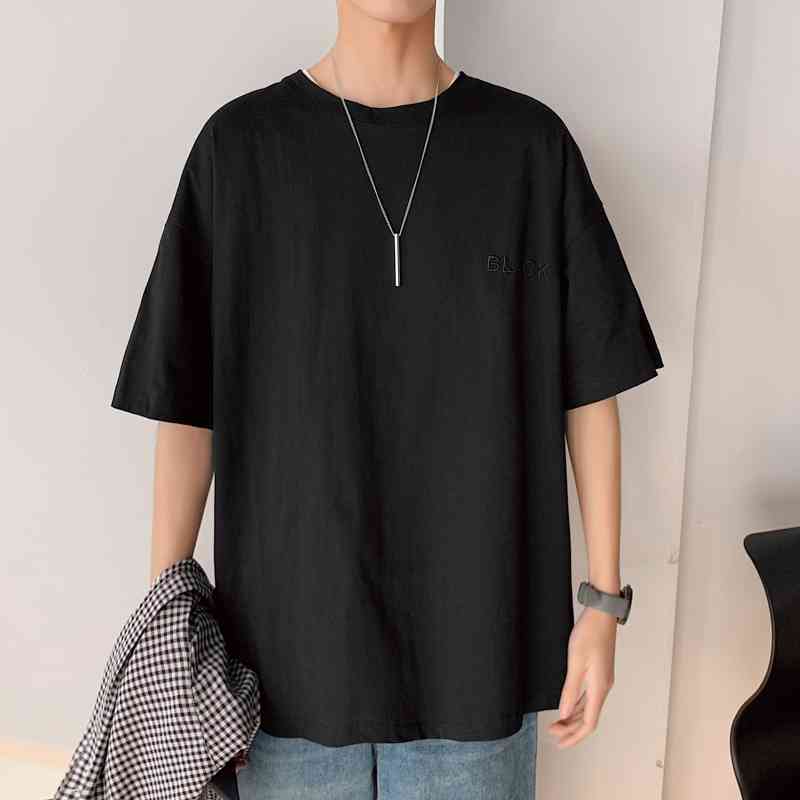 

Black White LOOSE Oversized Summer T Shirt MEN'S ROCK Skateboard Hip Hop T-shirt Short Sleeves Streetwear TOPS TEES TSHIRT 210629, Dxt9001 b