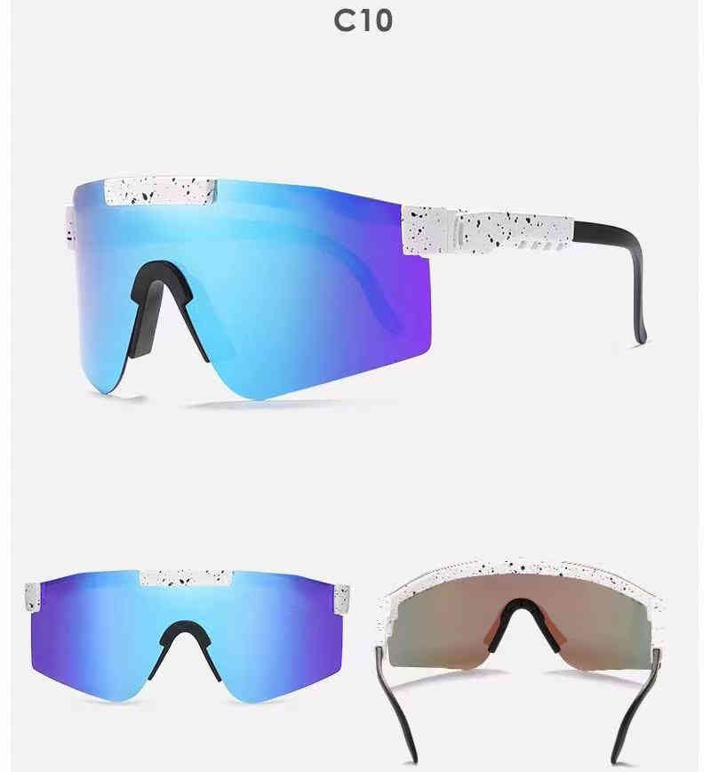 

New 2021 pits viper TR90 Frame Mirrored lens Windproof Cycling Sport UV400 Protection pits Polarized Sunglass For Men Women, White;black