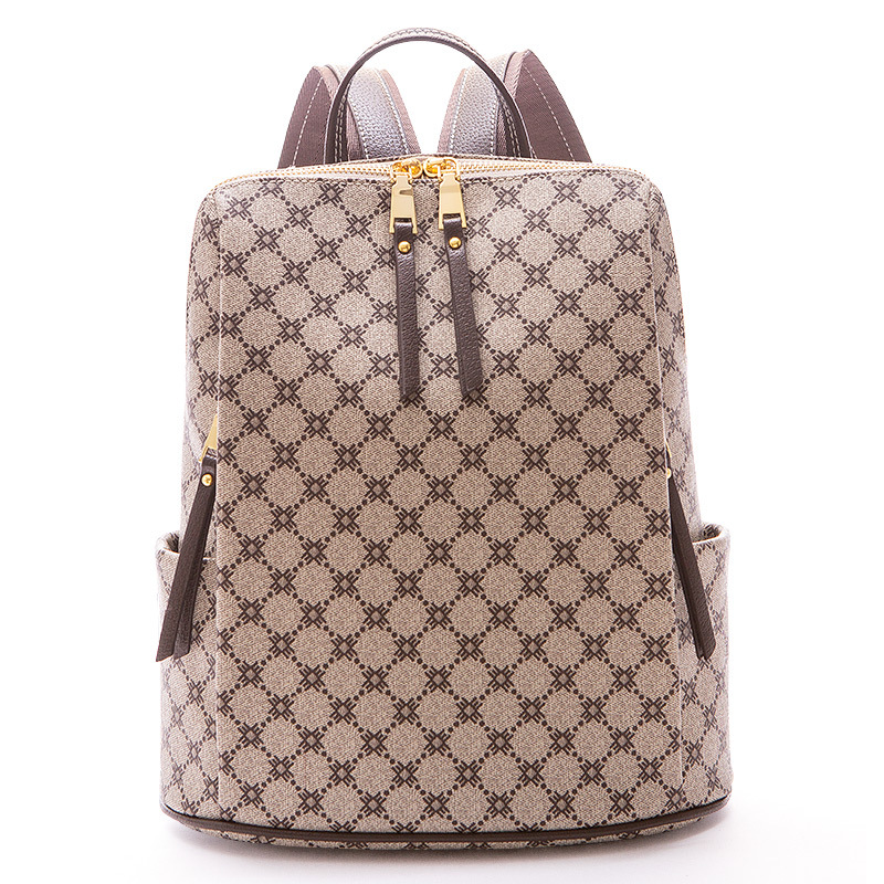 

Mermaid France Design Hong Kong IT ladies school bag cowhide backpack casual, Light brown