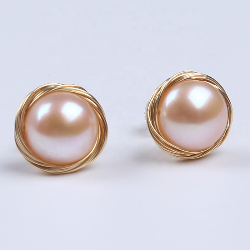 

New style fashion design 9-10mm button shape pearl jewelry sets women earrings