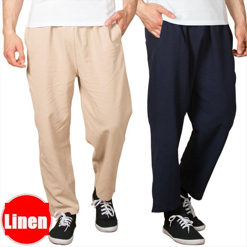 

casual linen trousers spring summer women pants thin straight loose plus size 3xl 4xl 5xl 6xl 7xl, Black