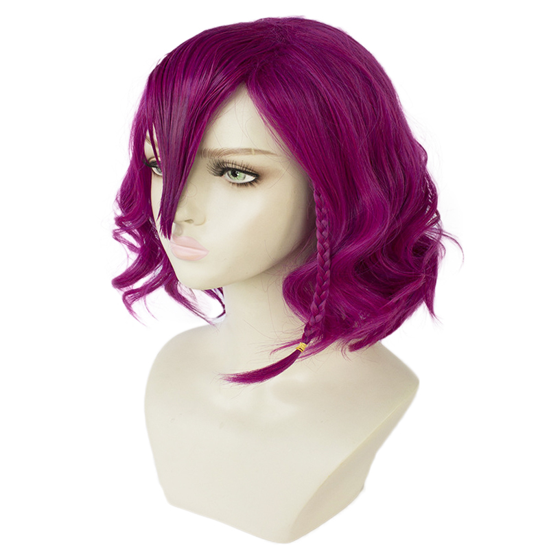 

Anime Danganronpa V3 Kazuichi Souda Cosplay Wigs Pink Red Braid Short Style Synthetic Women Hair Wig+ Free Hair net
