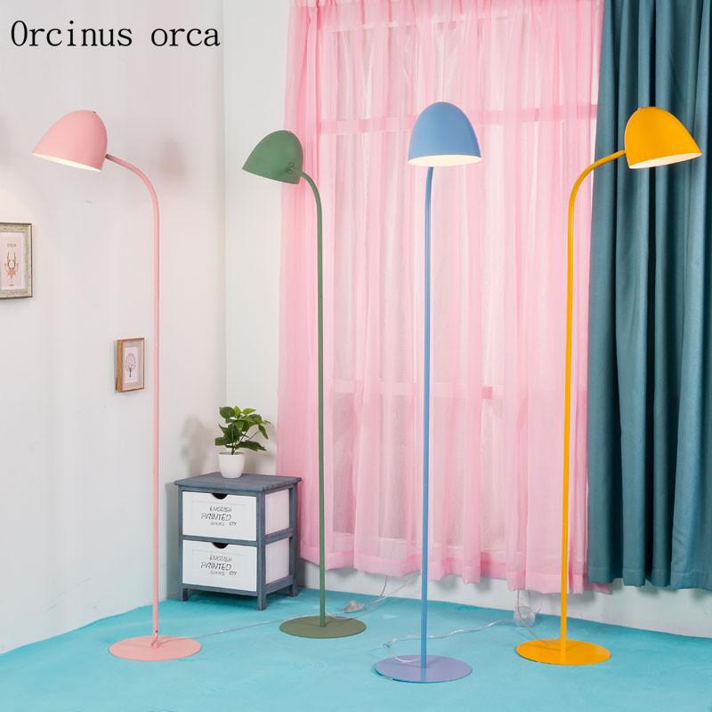 

Nordic Post-modern Minimalist LED Coloured Floor Lamp Living Room Study American Style Creative Personality Vertical Lamps