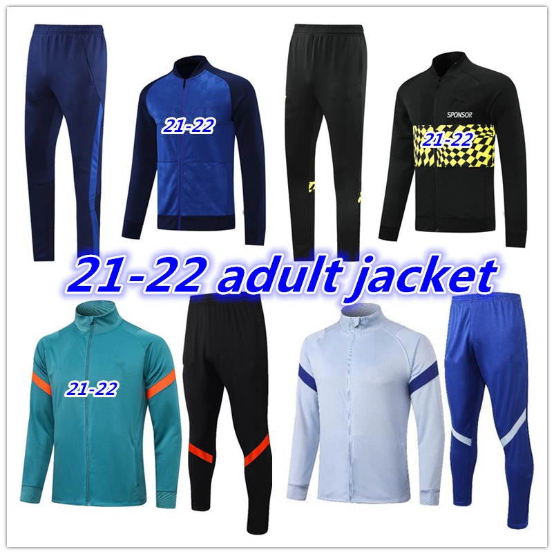 

20 21 22 HAZARD jacket adult training suit kit soccer tracksuit 2021 2022 PEDRO FABREGAS WILLIAN football full zipper jackets set
