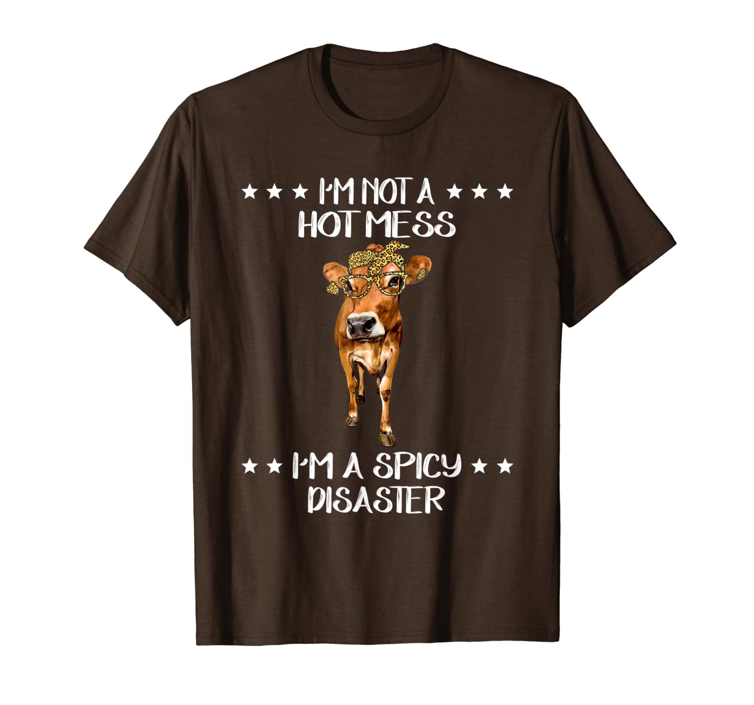 

i'm not a mess i'm a spicy disaster heifer t-shirt, White;black