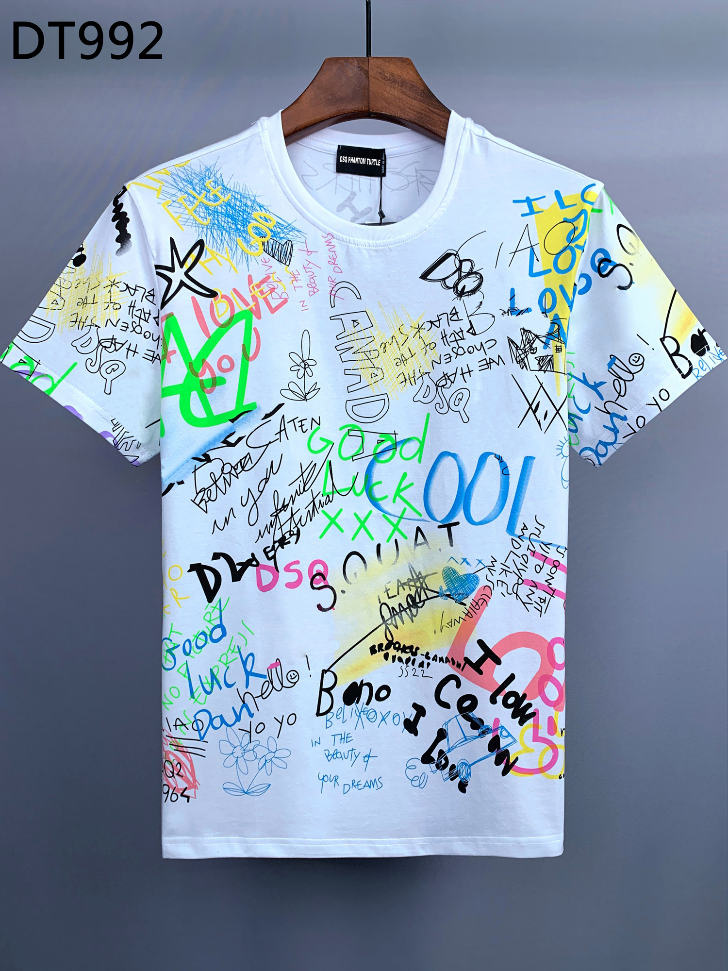 

DSQ PHANTOM TURTLE 2022SS New Mens Designer T shirt Italy fashion Tshirts Summer DSQ T-shirt Male Top Quality 100% Cotton Tops 158413, Black