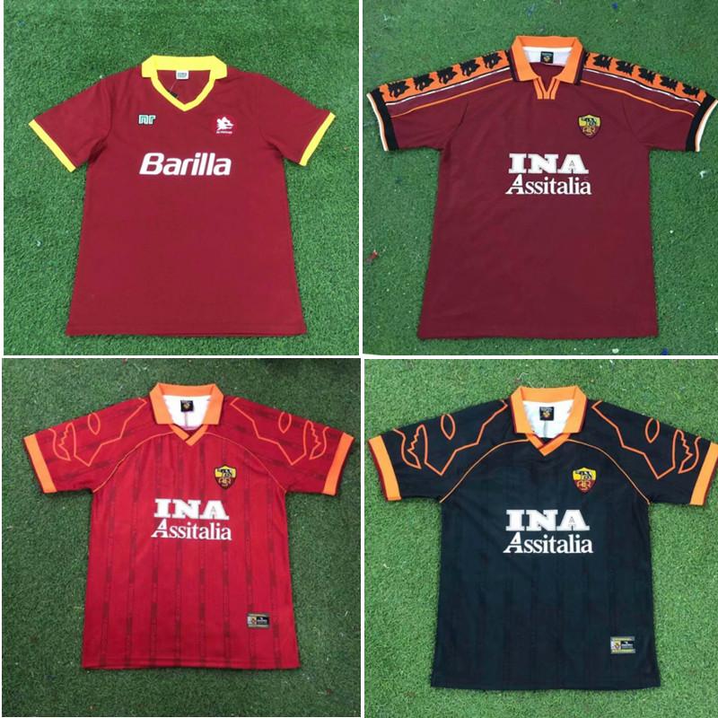 

Top 00 01 02 Roma Retro soccer jerseys TOTTI football shirt 89 90 91 92 94 95 96 98 99 BATISTUTA jersey rome Classic maillot de foot, Black;yellow
