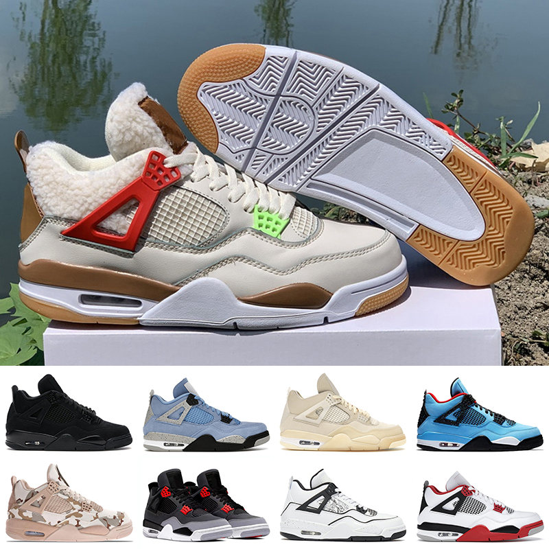 

2021 Newest Arrival Jumpman 4 4s Basketball Shoes Sail Cactus Jack Black Cat Infrared Fire Red Veterans Day University Blue DIY PSGS Kaws Grey Sneakers Trainers 36-47, D41 kaws black 40-47.jpg