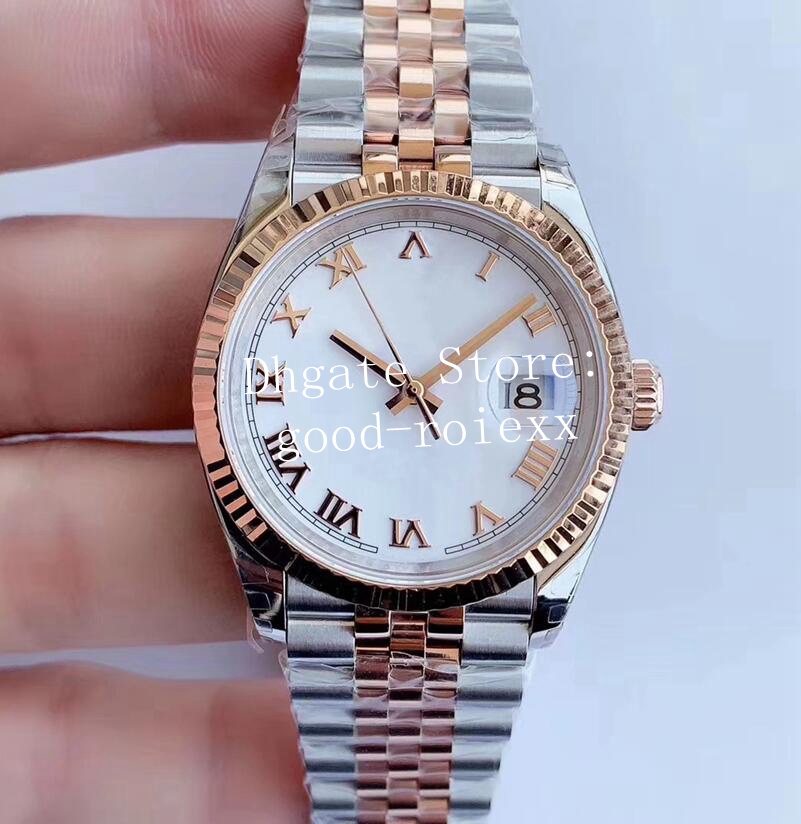 

Modern Watches For Men Rose Gold 36mm Watch Automatic Cal.3235 Eta Men's 126231 Flute Bezel 116231 EW 904L Steel Jubilee Bracelet Casual EWF Crystal Wristwatches, Box