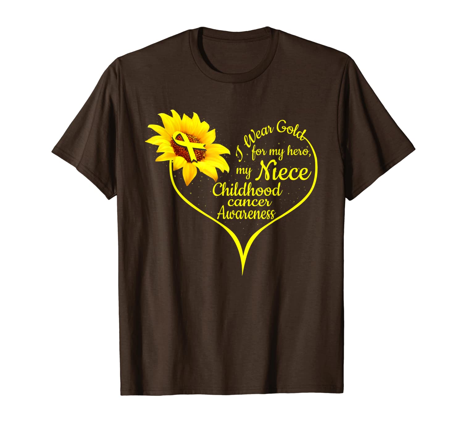 

i wear gold for my niece childhood cancer awareness t-shirt, White;black