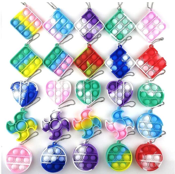 

DHL 3-7 days delivery push bubble keychain fidget Toys dough Decompression Toy key chain Anti Stress Board CJ12