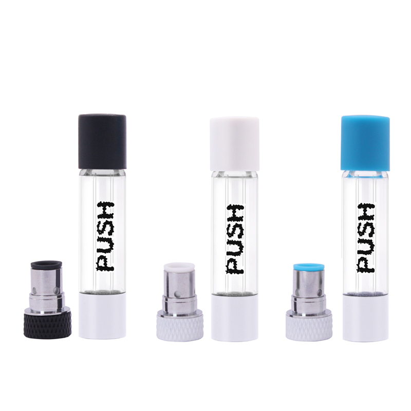 

Push Full Glass Oil Tank Vape Cartridge 1.0ml Atomizers Empty Ceramic Coil Vaporizer Carts For 510 Thread Battery Pen With Foam Box Packaging