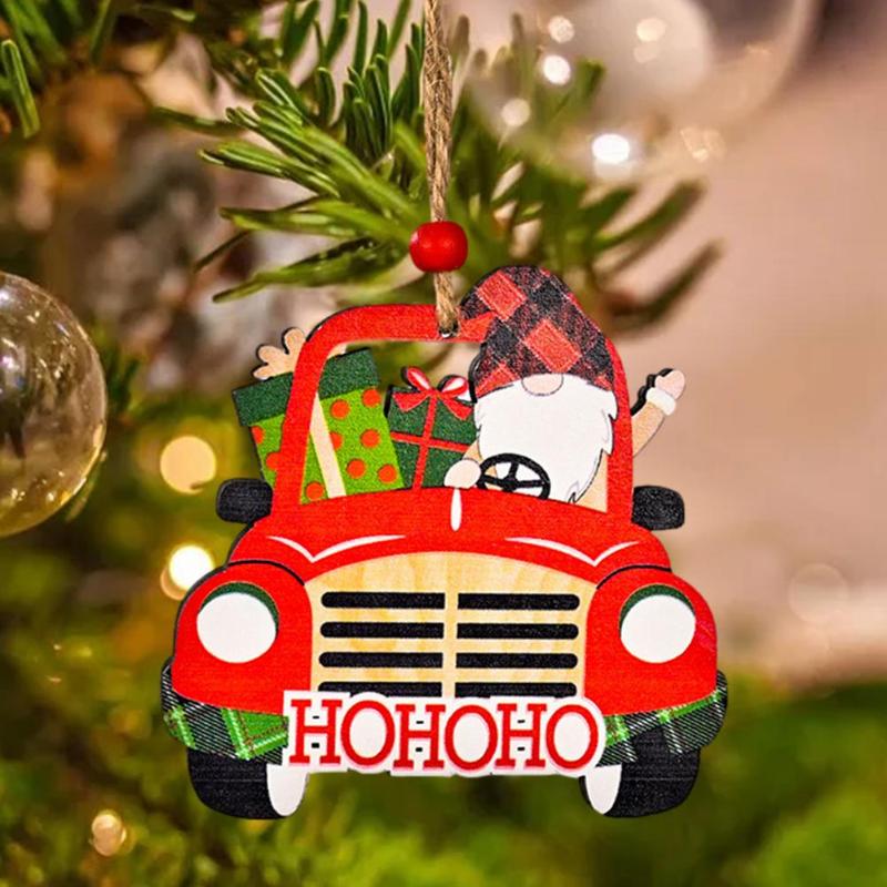 

Christmas Decorations Tree Hanging Pendant Wooden Creative Car For Home Living Room Cafe Mall Window Xmas Decor