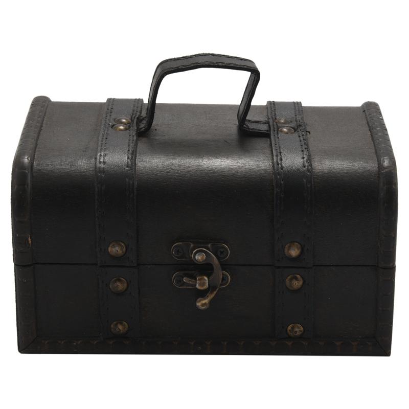 

Storage Boxes & Bins Retro Treasure Chest Vintage Wooden Box Antique Style Jewelry Organizer For Wardrobe Trinket Buckle