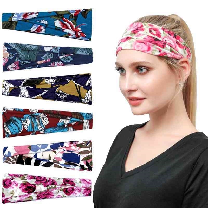 

Yoga New print sports sweat absorbing headband women's wide brimmed Headband Headdress