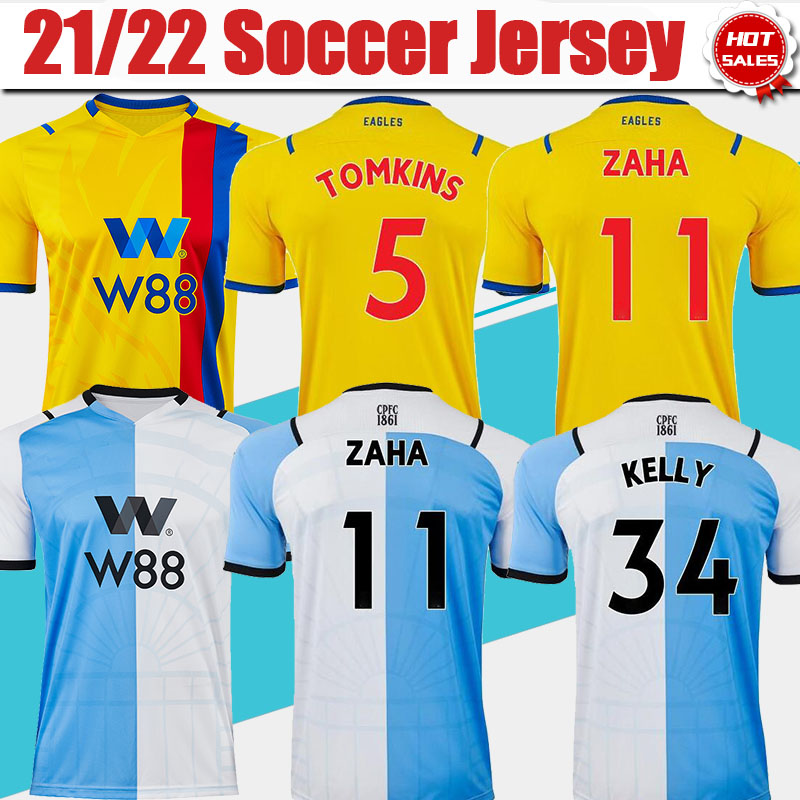 

#9 J.AYEW Palace Football Jerseys 21/22#11 ZAHA Away Yellow Soccer Jersey #18 McARTHUR 3rd Blue Shirt 2021/2022 Men Adult Uniforms, Away no patch
