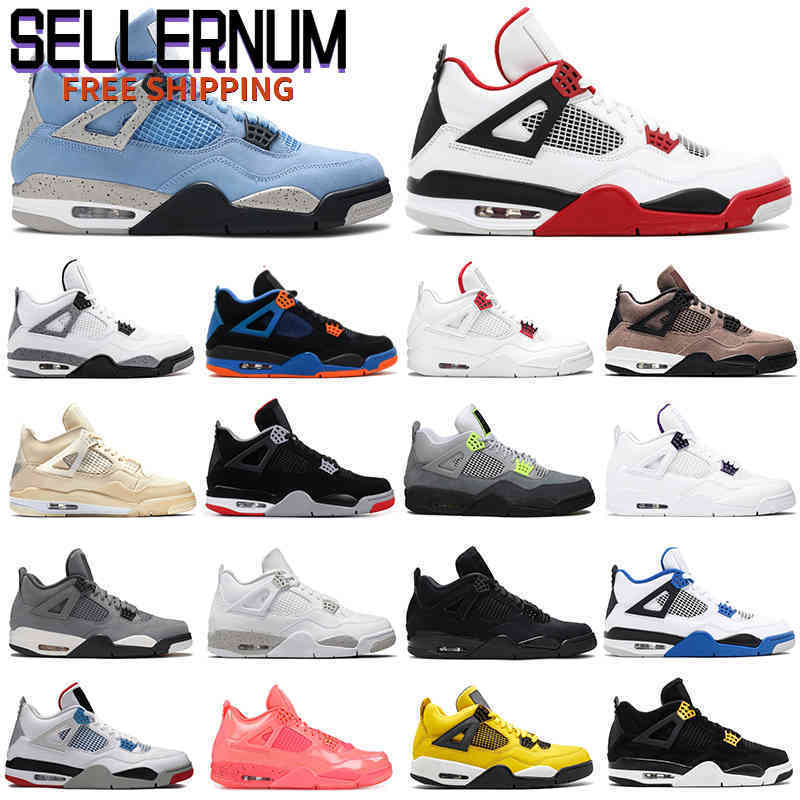 

4s men basketball shoes Jumpman 4 University Blue Taupe Haze White Oreo Black Cat Fire Red Motosports Cement women mens trainers sports, 4s mushroom