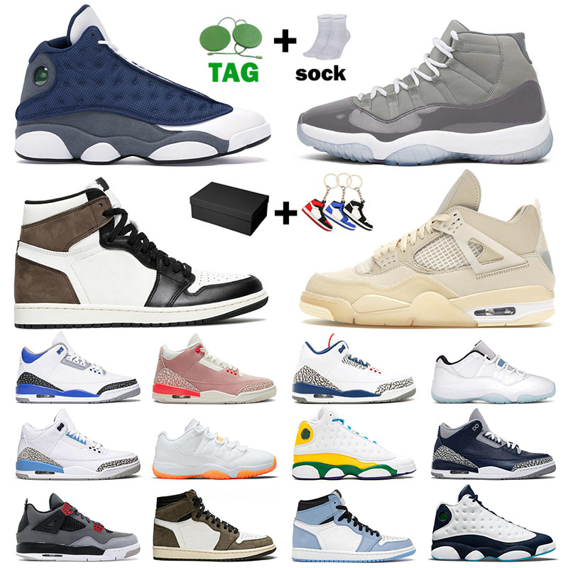 

2021 Jumpman Mens Wemens Basketball Shoes OG High University Blue 1 Mid Dutch Green Off Sail 4 Infrared Cactus Jack White Citrus Low 11 Flint 13 Pink Sneakers Trainers, D26 40-47 obsidian