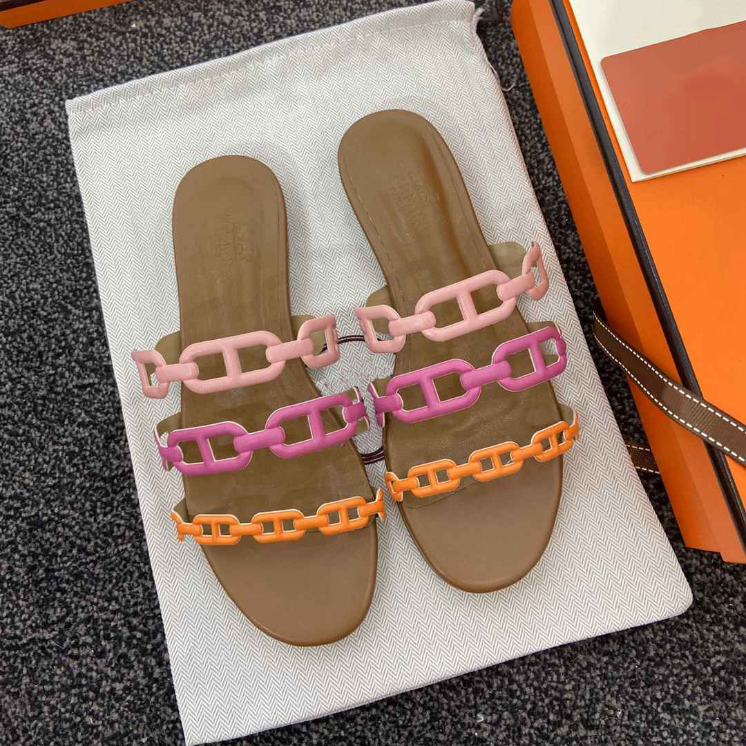 

Womens Summer Sandals Classics Slipper Fashion Sandal Slides Spring Sexy Real Leather Platform Flats Shoes Ladies Beach Size 42 43