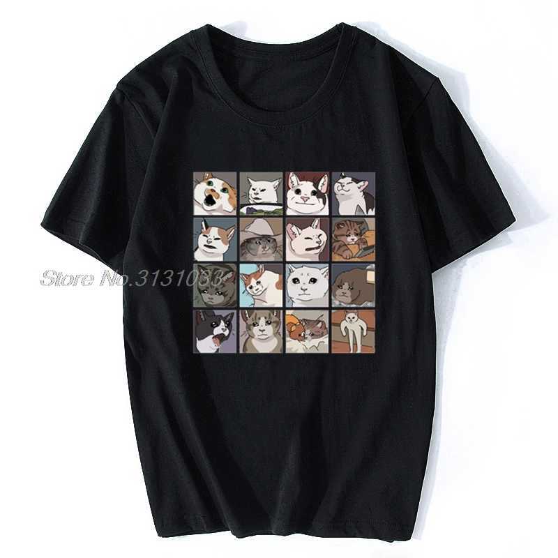 

Meme Cats 2.0 T-Shirt Men Birthday Gifts Short Sleeves Funny Summer Men Cotton Tshirt Hip Hop Tees Harajuku Streetwear X0621, Sport grey