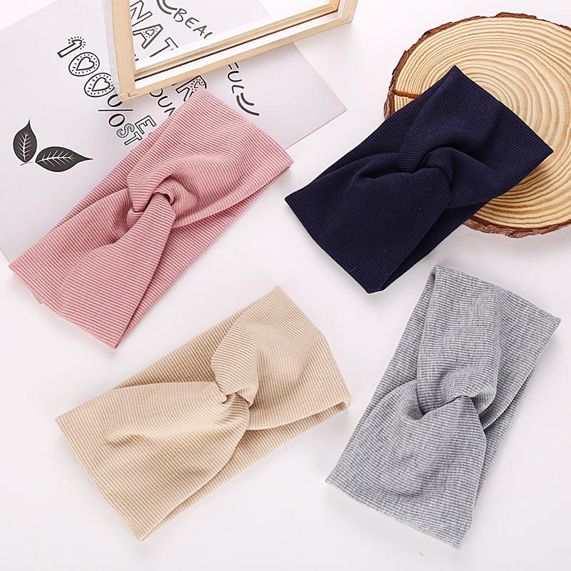 

Party Favor Sports Fashion Hair Accessories Wide Side For Women Girl 4Colors Knot Cross Headbands European Style Elastic