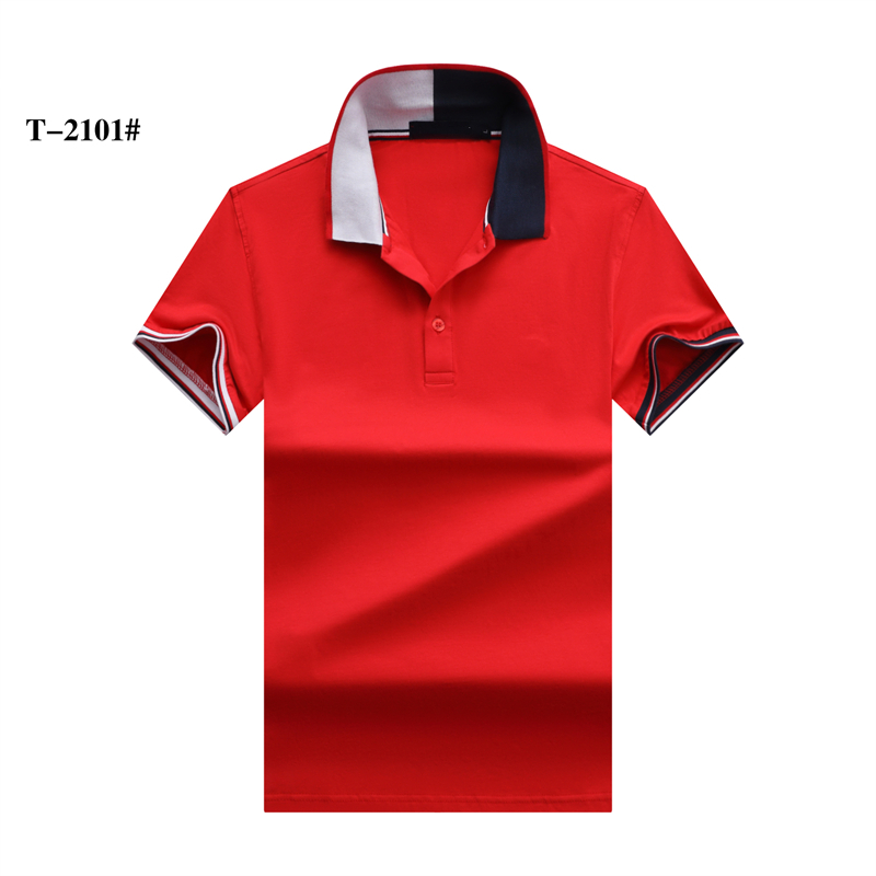 

Summer men's business casual lapel POLO shirt loose cotton half sleeves, White
