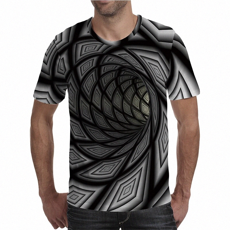Men's T shirt 3D Print Graphic 3D Plus Size Print Short Sleeve Daily Tops Elegant Exaggerated Black x7rB#