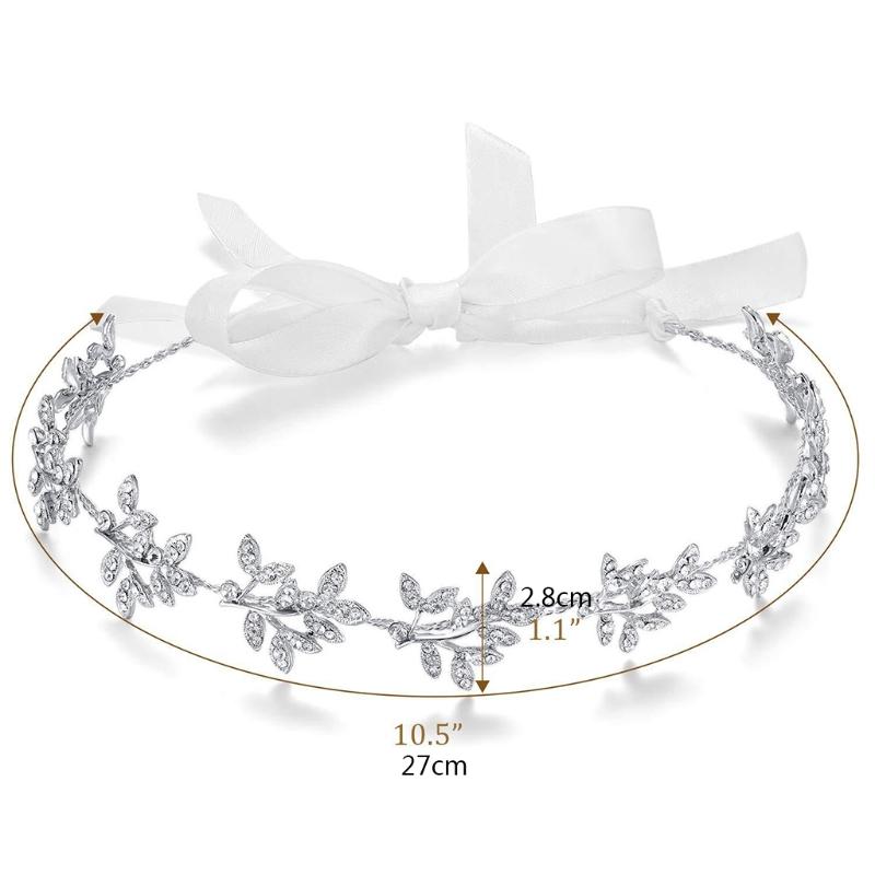 

Hair Clips & Barrettes Girl Princess Wedding Headdress Bride Bridesmaid Band Leaf Suitable For Flower Party, Golden;silver