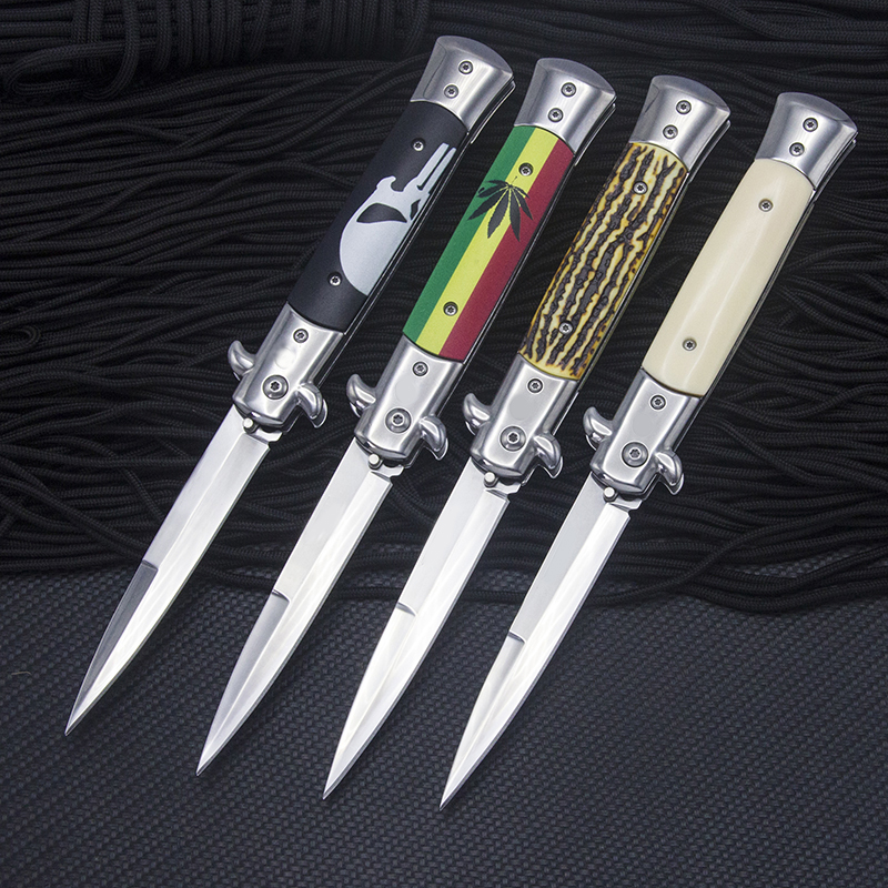

Automatic folding knife 8.9 inch tactical outdoor portable self-defense hunting knife height