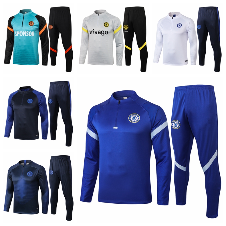 

21/22 CHELse Tracksuits LUKAKU WERNER Survetement Training suit Soccer Havertz ZIYECH Football Tracksuit PULISIC KANTE jogging futbol Maillots de Foot Q11