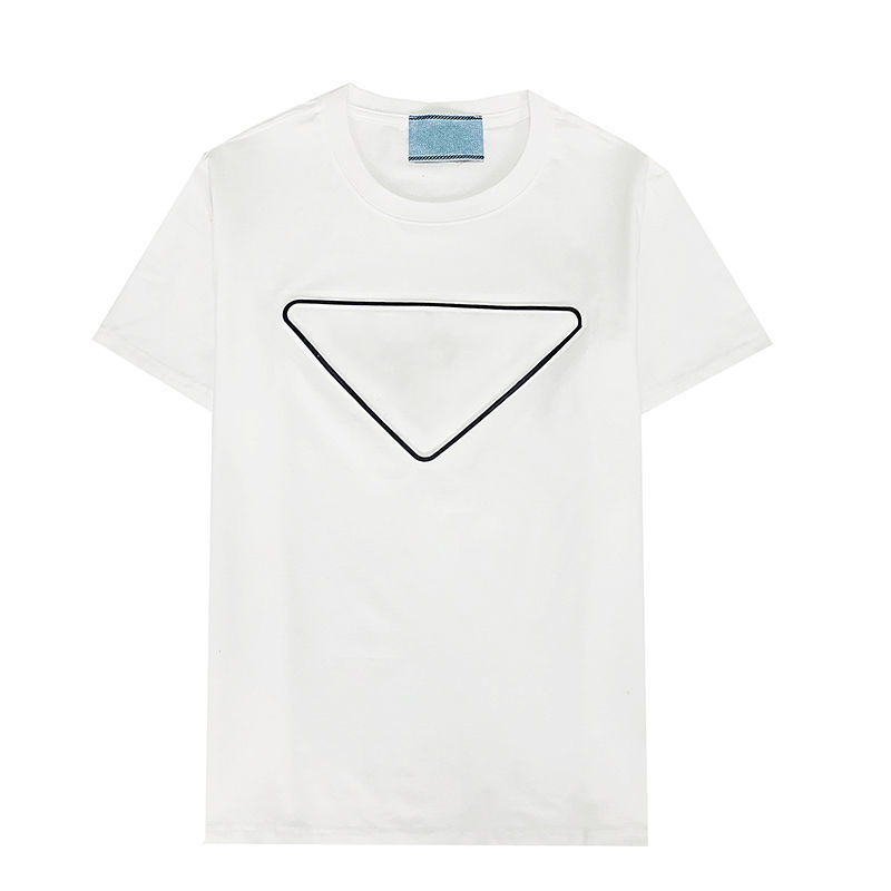 

2021 Trendy Stylist Off Summer Men and Women T Shirt Brands Classic Triangle Character Letters Short Sleeved Casual Loose White T-Shirt, Desiccant