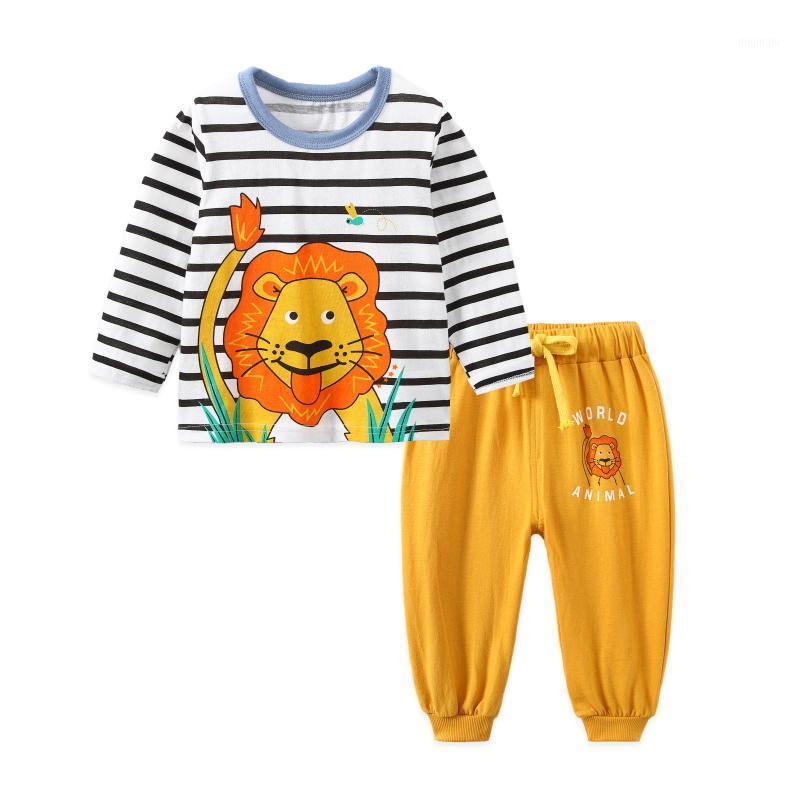 

Clothing Sets 2021 Autumn Baby Boy Clothes Set Cotton Born Long-sleeved Tshirt+pant Infant Toddler Kids Girl, White