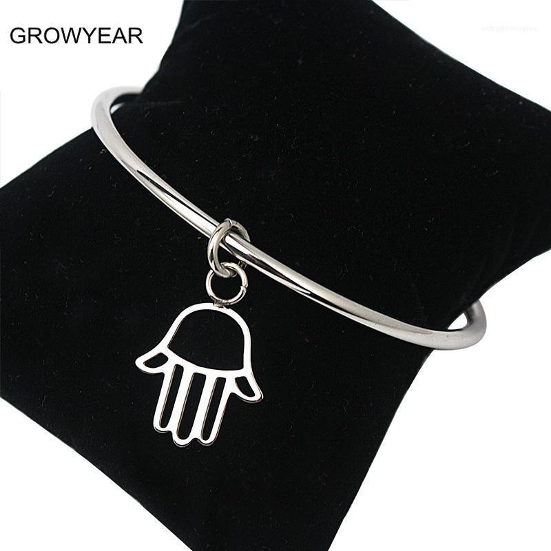 

Bangle Silver Color Hand Bracelet Women Charm Steel Fashion Jewelry Wholesale1