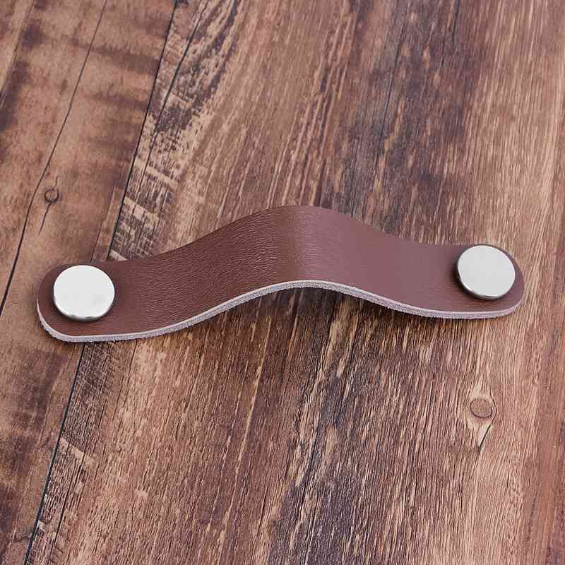 Cabinet Handle Soft Pu Leather Dresser Load Door Buttons Pull Furniture Hardware 40JA-image-693293179