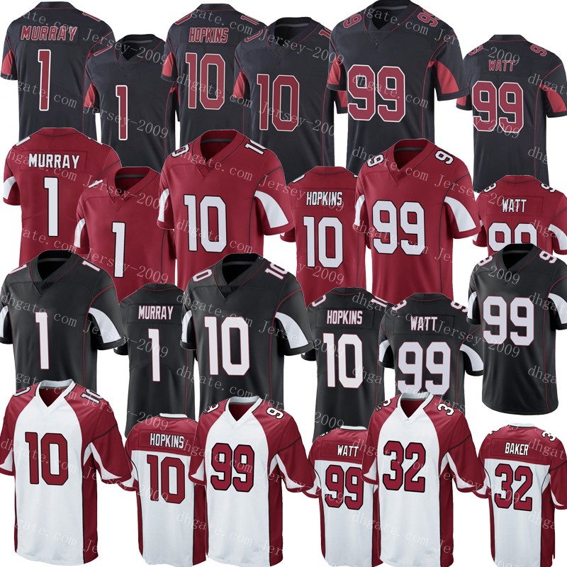 

Arizona Men Football Cardinal 1 Kyler Murray Jersey 10 DeAndre Hopkins 18 aj green 99 jj watt 11 Larry Fitzgerald Stitched, As