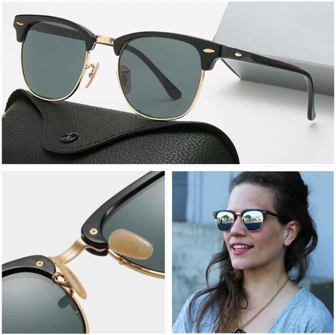 

luxury mens and womens designer sunglasses gold square metal frame sports outdoor retro classic style with box, White;black