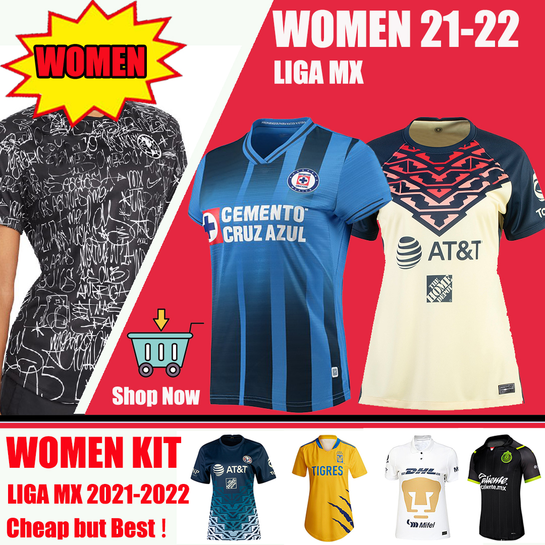 

21/22 LIGA MX WOMEN Club America SOCCER JERSEYS Chivas DE Guadalajara CRUZ AZUL C21 2021 2022 NAUL TIGRES UNAM LADY GIRLS PRE match FOOTBALL SHIRTS, Women club america pre match black