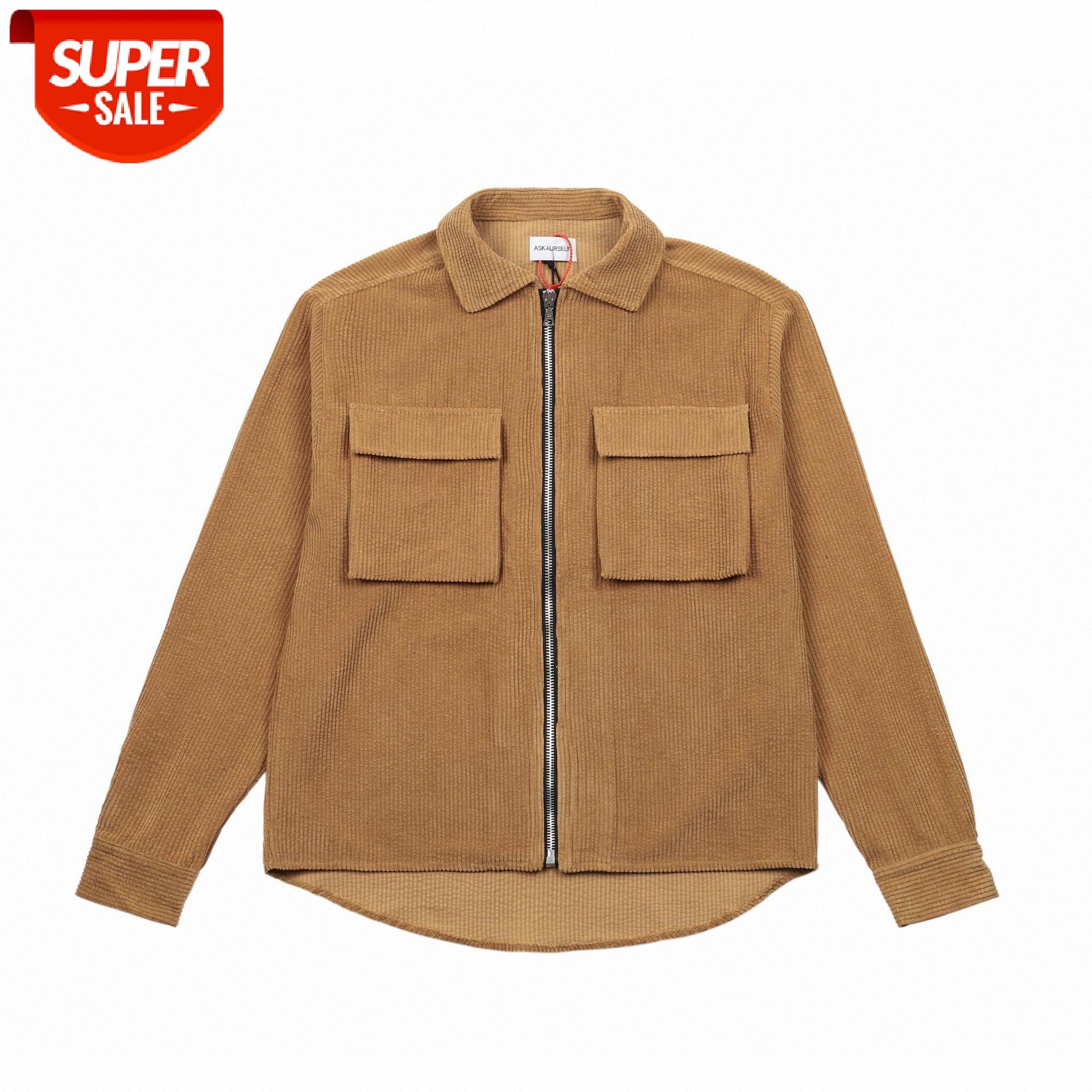 

FW Velvet Workwear Shirt Zipper Jacket Long Sleeve Street Men's and Women's INS #W70u, White;black