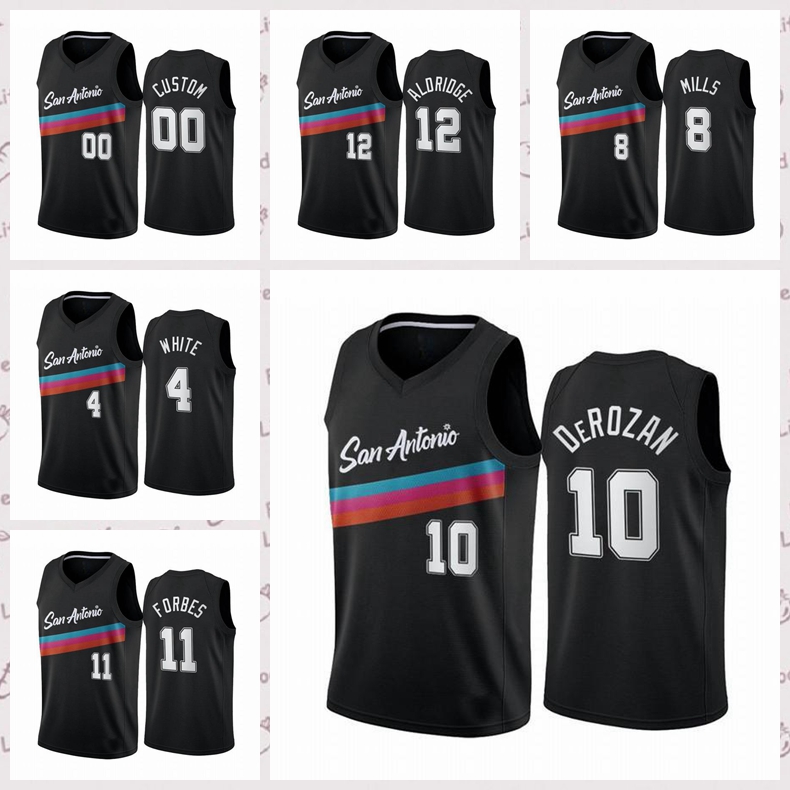 

2021 low-priced Men Retro Classic Basketball Jersey SanAntonioSpurs DeMar 10 DeRozan LaMarcus 12 Aldridge Vintage Breathable shorts Size S-2XL Blue white