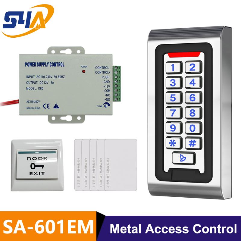

Metal RFID Entry Access Control System+Power Supply+Exit Push Button+125KHz ID Cards