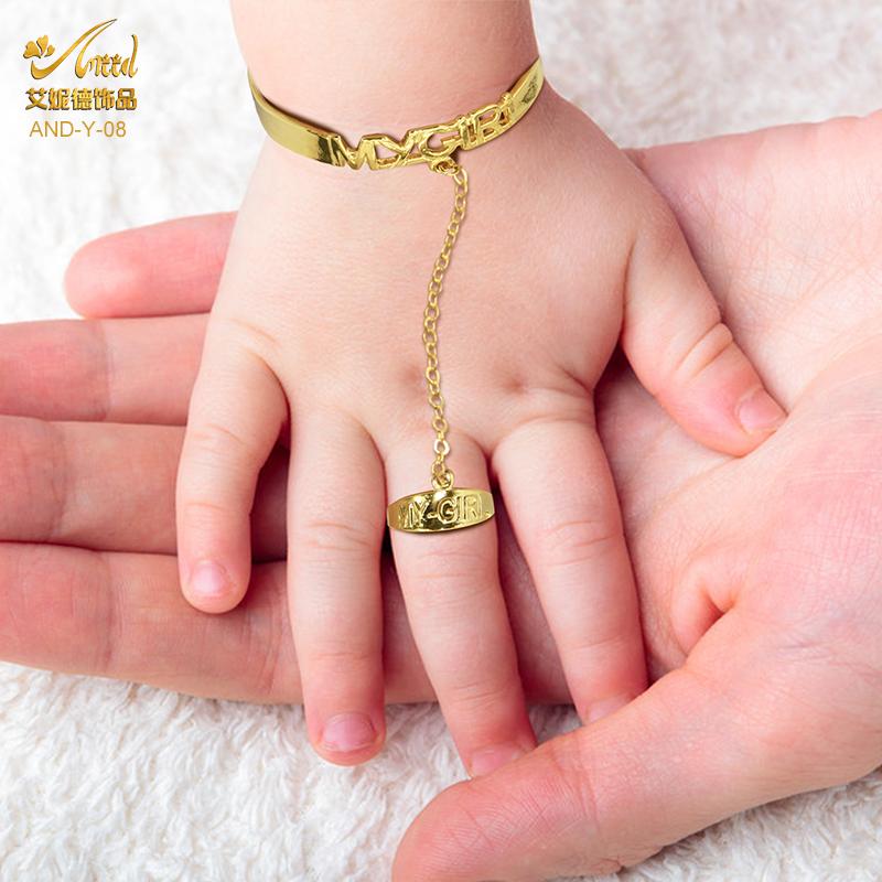 

Bangle ANIID Baby Bracelet Chain Ring Born Smooth Cuff Bangles Custom Name Jewelry Copper Kids Adjustable Toddler Girl Birthday Gift