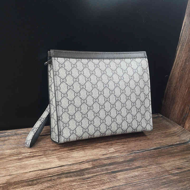 

Business handbag soft Beige New Youth hand horizontal men's printed Handbags Top 2E5K, Gift box cc beige green