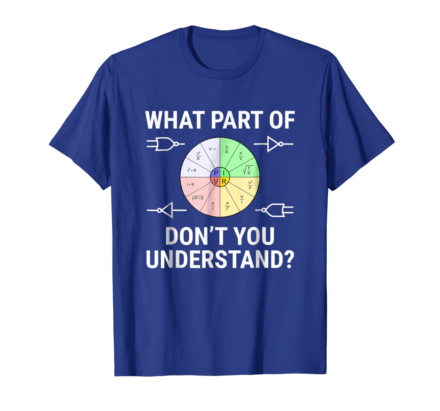 

what part of funny electrical engineer ohm's law t-shirt tee, White;black