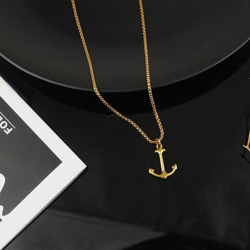 Pendant Necklaces Vintage Anchor Stainless Steel Necklace European And American Navy Style Men Wearing Jewelry Gifts-image-704089232