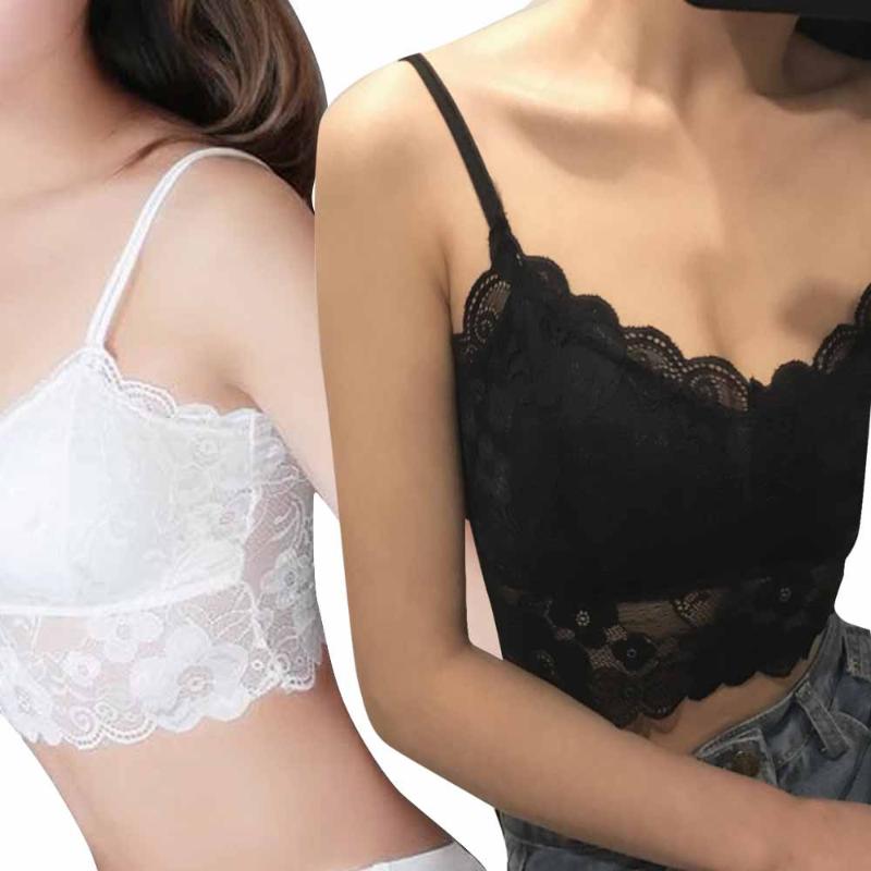 

Camisoles & Tanks Sling Fashion Women Bralette Bra Female Tops Lace Strap Wrapped Chest Shirt Top Underwear Bras For, Black;white