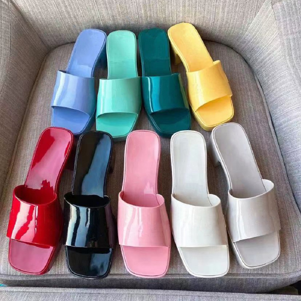 

woman slipper fashion lady Sandals Beach Thick bottom Sell Well slippers platform Alphabet Rubber High heel slides shoe02 01, Box